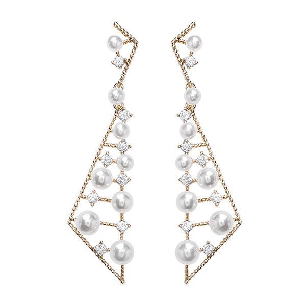 2019 new vintage triangle simulation pearl drop earrings rhinestone luxury earrings wedding party bride ear jewelry dropship, Silver
2019 new vintage triangle simulation pearl drop earrings rhinestone luxury earrings wedding party bride ear jewelry dropship, Silver