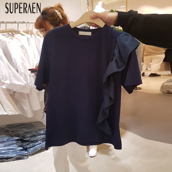women's t-shirt superaen korean style t shirts women 2021 summer fashion short-sleeved ladies solid color wild clothing, White
women's t-shirt superaen korean style t shirts women 2021 summer fashion short-sleeved ladies solid color wild clothing, White