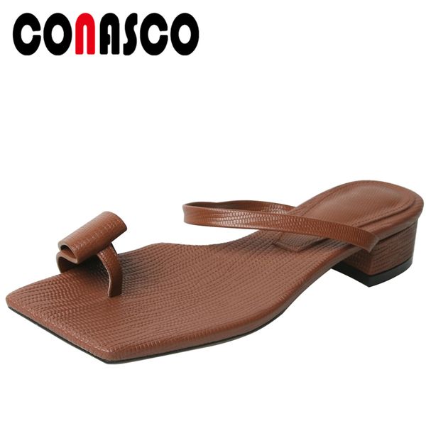 conasco genuine leather women sandals fashion concise summer 2020 new narrow band slippers casual low heels shoes woman, Black
conasco genuine leather women sandals fashion concise summer 2020 new narrow band slippers casual low heels shoes woman, Black