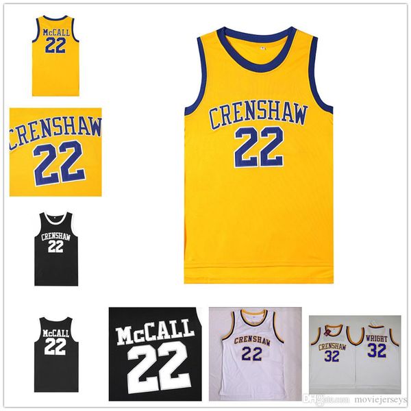 love and basketball movie jerseys 22 quincy mccall 32 monica wright crenshaw high school movie stitched college basketball jerseys s, Black