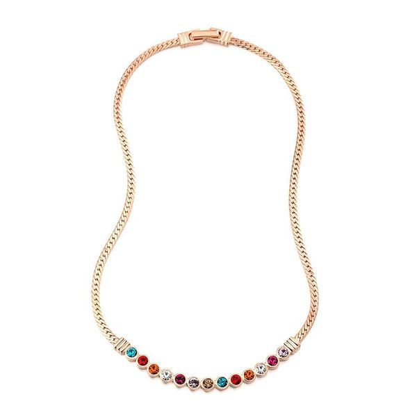 mxgxfam short multicolor crystals necklaces for women dress wear rose gold color good quality, Silver
mxgxfam short multicolor crystals necklaces for women dress wear rose gold color good quality, Silver