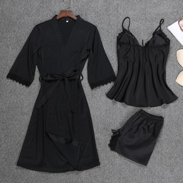 ladies silk satin sleepwear set 3 pieces robe+slip shorts floral bathrobe set fashion nightwear sleepwear for women, Blue;gray
ladies silk satin sleepwear set 3 pieces robe+slip shorts floral bathrobe set fashion nightwear sleepwear for women, Blue;gray