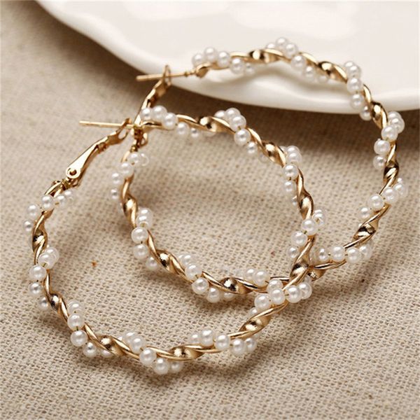 unique twisted oversize pearl hoop earrings for women girls geometric big earrings simple statement wedding jewelry, Golden;silver
unique twisted oversize pearl hoop earrings for women girls geometric big earrings simple statement wedding jewelry, Golden;silver
