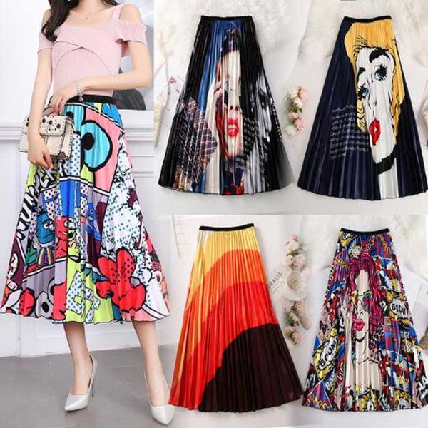 new arrival summer women cartoon printed elegant pleated long skirts female high waist harajuku tulle a-line mid-calf skirts, Black
new arrival summer women cartoon printed elegant pleated long skirts female high waist harajuku tulle a-line mid-calf skirts, Black