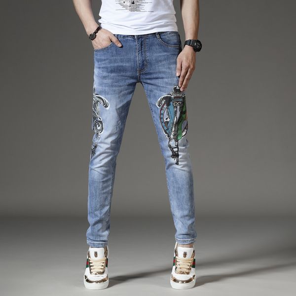 2020 new embroidery cool men jeans fantastic patterns quality brand slim lightweight comfortable hiphop pants men trousers 28-36, Blue
2020 new embroidery cool men jeans fantastic patterns quality brand slim lightweight comfortable hiphop pants men trousers 28-36, Blue