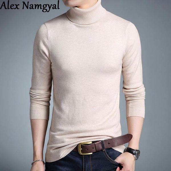 2018 new winter men's sweater men's turtleneck solid color cashmere sweater slim fit knitted pullovers and sweaters hjk44, White;black
2018 new winter men's sweater men's turtleneck solid color cashmere sweater slim fit knitted pullovers and sweaters hjk44, White;black