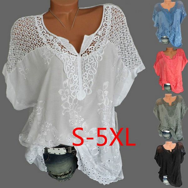 plus size women lace blouses hollow out shirts femme casual camisa blusas short sleeve dropship, White
plus size women lace blouses hollow out shirts femme casual camisa blusas short sleeve dropship, White