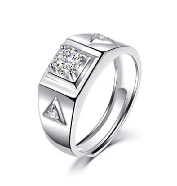 925 silver ring jewerly man simple ring opening male personality micro pave ring gold - plated set with artificial gems, Golden;silver
925 silver ring jewerly man simple ring opening male personality micro pave ring gold - plated set with artificial gems, Golden;silver