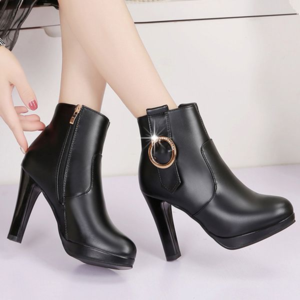 women leather boots high heels women's ladies fashion round toe casual high heels single shoes short boots female shoes#g3, Black
women leather boots high heels women's ladies fashion round toe casual high heels single shoes short boots female shoes#g3, Black