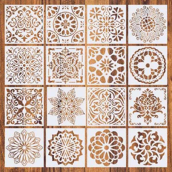 16pcs/set reusable stencil cut painting template floor wall tile fabric furniture stencils mandala painting stencilsc&m
16pcs/set reusable stencil cut painting template floor wall tile fabric furniture stencils mandala painting stencilsc&m