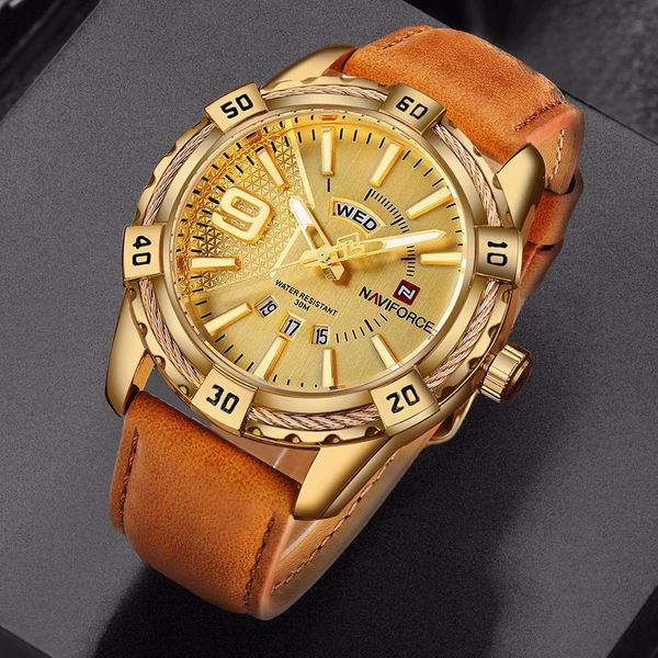 naviforce brand quartz watch men leather strap sport watches waterproof 24 hout week date wrist watch relogio masculino, Slivery;brown
naviforce brand quartz watch men leather strap sport watches waterproof 24 hout week date wrist watch relogio masculino, Slivery;brown