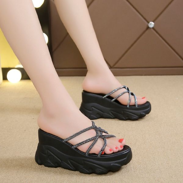 flat shoes female house slippers platform slides shose women pantofle heeled mules on a wedge jelly flip flops soft, Black
flat shoes female house slippers platform slides shose women pantofle heeled mules on a wedge jelly flip flops soft, Black