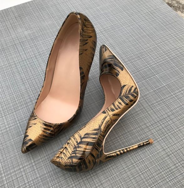 new bronze printed banana leaf high-heeled shoes in europe and america 8cm 10cm 12 cm night club wedding dress pumps, Black
new bronze printed banana leaf high-heeled shoes in europe and america 8cm 10cm 12 cm night club wedding dress pumps, Black