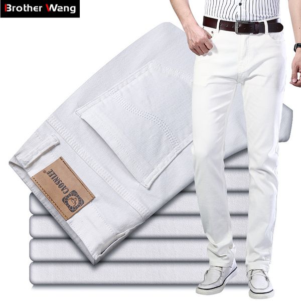 4 colors 2020 summer classic men's white straight jeans business fashion solid color stretch denim trousers male brand pants, Blue
4 colors 2020 summer classic men's white straight jeans business fashion solid color stretch denim trousers male brand pants, Blue