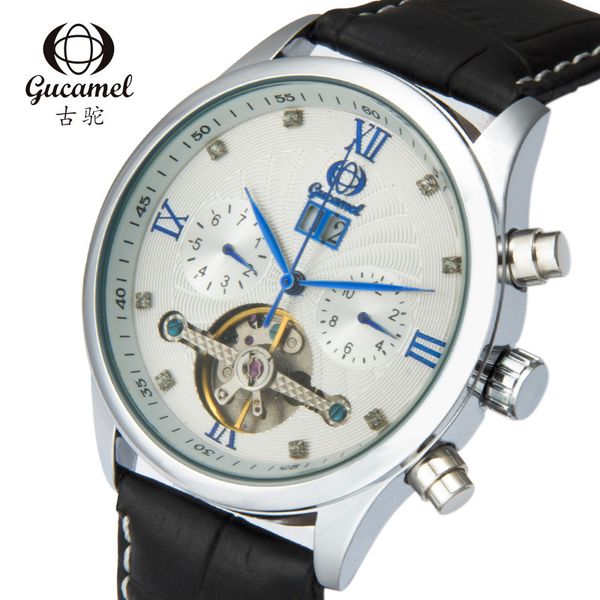 fully automatic mechanical watch, flywheel watch, double calendar, high-end business fashion watch, Slivery;brown
fully automatic mechanical watch, flywheel watch, double calendar, high-end business fashion watch, Slivery;brown