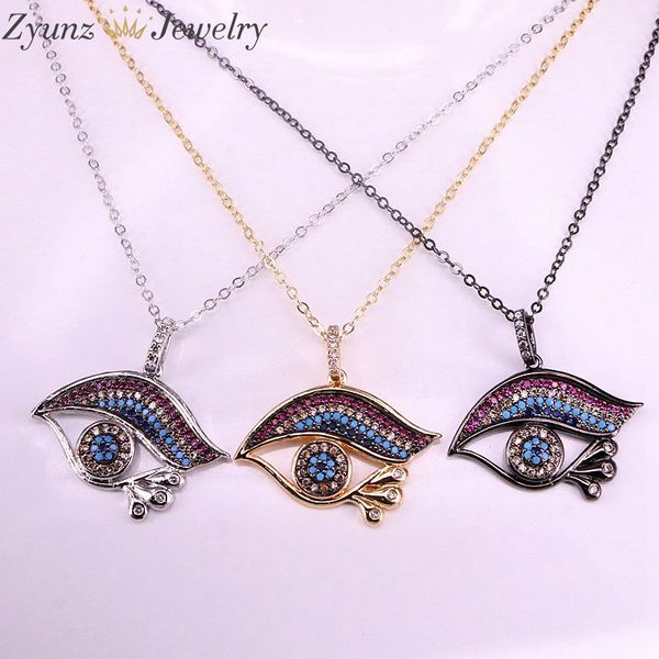 5pcs, rainbow colorful cz eye statement necklace cubic zirconia pendant gold color micro pave charm necklace, Silver
5pcs, rainbow colorful cz eye statement necklace cubic zirconia pendant gold color micro pave charm necklace, Silver