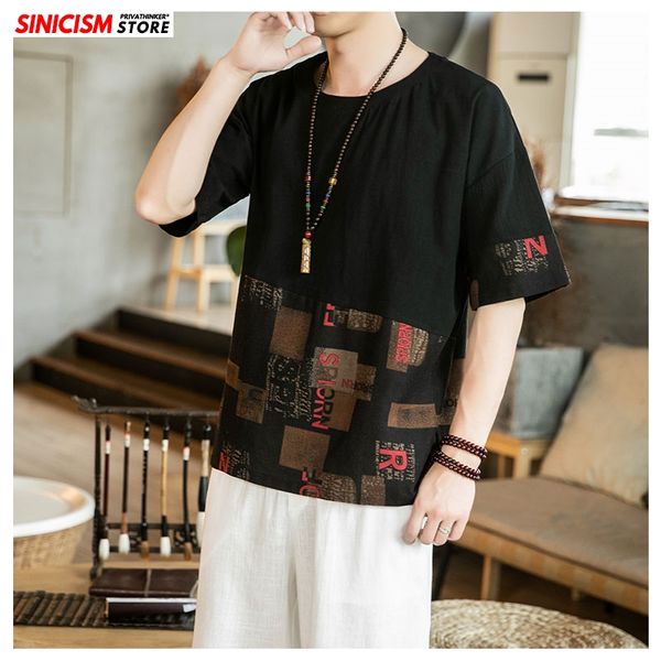 men's t-shirts sinicism store 2021 men o-neck patchwork linen tshirts short sleeve summer loose male clothing chinese style, White;black
men's t-shirts sinicism store 2021 men o-neck patchwork linen tshirts short sleeve summer loose male clothing chinese style, White;black