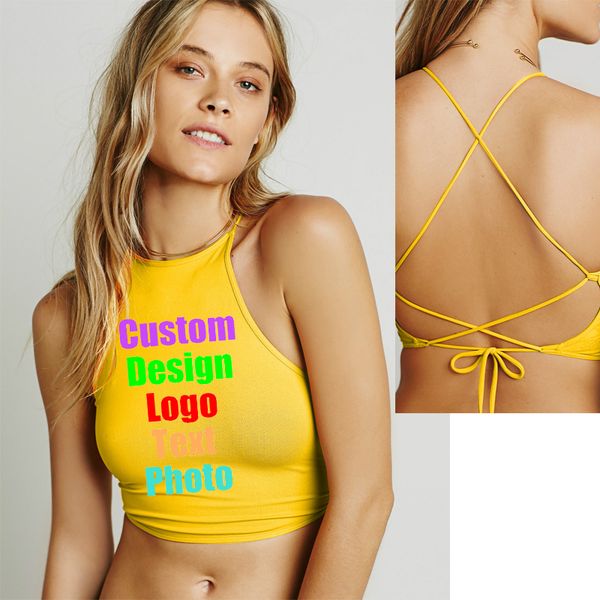 women's tanks & camis night club beachwear bathing women crossing backless bandage crops custom po text printed female tees shirts, White
women's tanks & camis night club beachwear bathing women crossing backless bandage crops custom po text printed female tees shirts, White