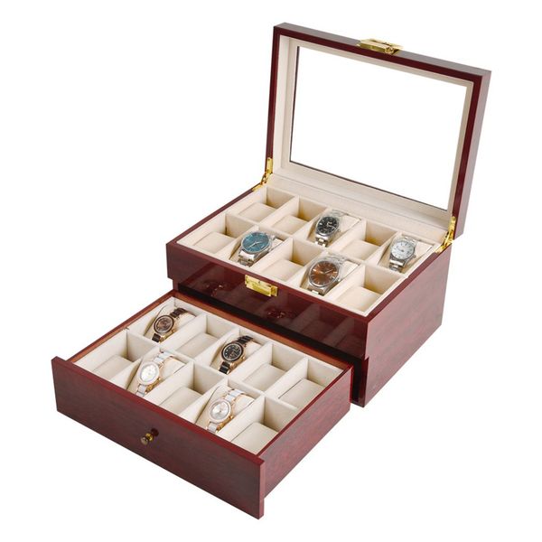 luxury 20 grids solid red wooden watch box jewelry display organizer case watches sunglasses storage box caja reloj 2019, Pink;blue
luxury 20 grids solid red wooden watch box jewelry display organizer case watches sunglasses storage box caja reloj 2019, Pink;blue