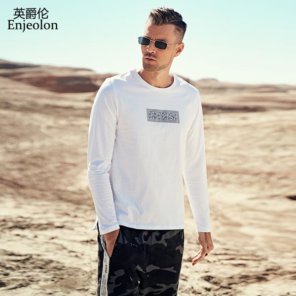 enjeolon brand men t shirt long sleeved o-neck letter print casual 100% cotton male tee shirt plus size 3xl rst7416-1, White;black
enjeolon brand men t shirt long sleeved o-neck letter print casual 100% cotton male tee shirt plus size 3xl rst7416-1, White;black