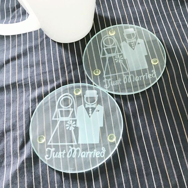 2pcs just married glass coasters drinks bottle placemat cup mat
2pcs just married glass coasters drinks bottle placemat cup mat