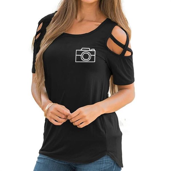 2019 new fashion t-shirt for womenbandage off shouldercamera letters print plus size t-shirt women harajuku femme streetwear, White
2019 new fashion t-shirt for womenbandage off shouldercamera letters print plus size t-shirt women harajuku femme streetwear, White