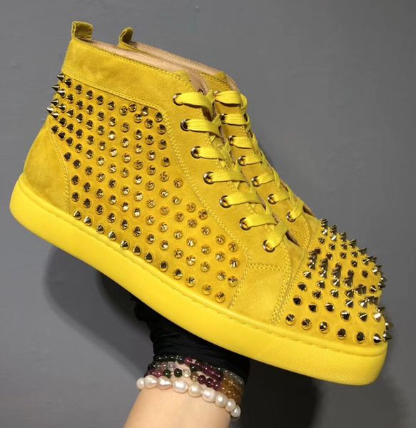 designer fashion red bottoms shoes studded spikes flats rivet sneakers for men women party lovers casual sneaker yellow color, Black
designer fashion red bottoms shoes studded spikes flats rivet sneakers for men women party lovers casual sneaker yellow color, Black