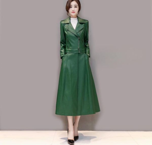 2018 autumn and winter new pu leather women's autumn and winter 2018pu plus long slim jacket detachable one wear two, Black
2018 autumn and winter new pu leather women's autumn and winter 2018pu plus long slim jacket detachable one wear two, Black