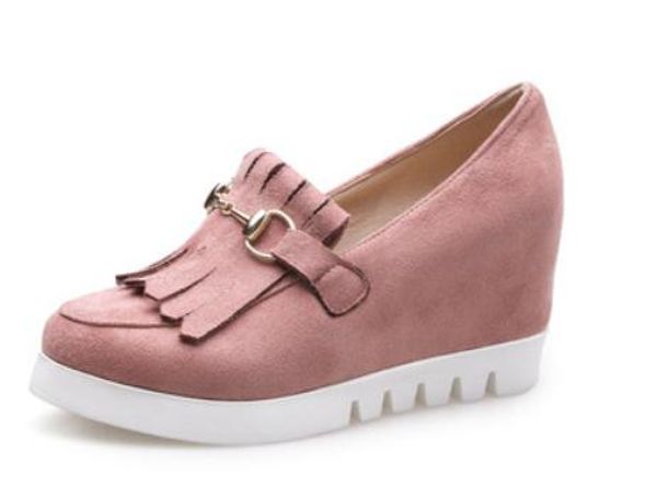 2019 suede women's shoes in spring and autumn with new style slope heel round head @107, Black
2019 suede women's shoes in spring and autumn with new style slope heel round head @107, Black