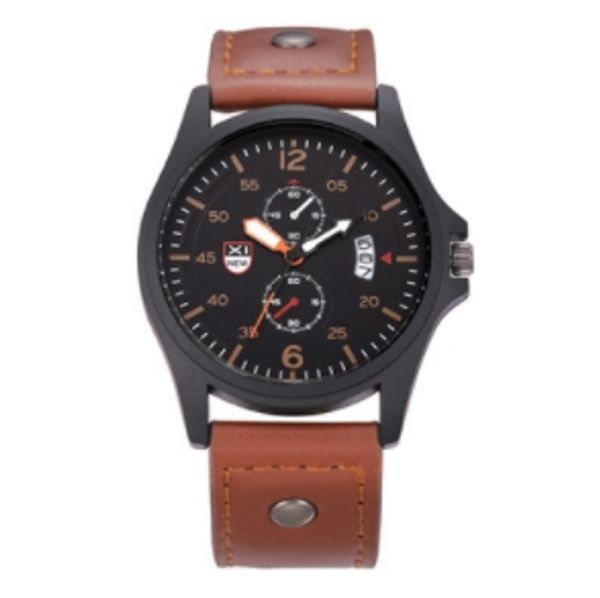 men xinew brand fashion simple watch pu leather strap calendar color watches student three eyes decorative quartz movement watches, Slivery;brown
men xinew brand fashion simple watch pu leather strap calendar color watches student three eyes decorative quartz movement watches, Slivery;brown