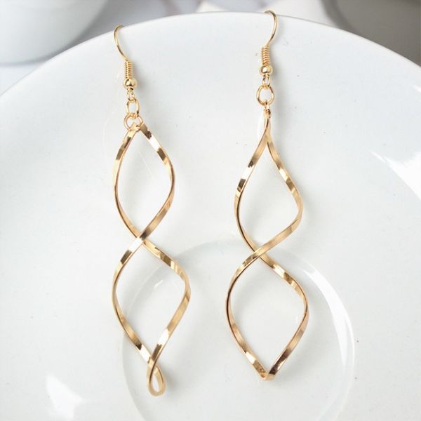 ek186 fashion simple spiral drop earrings for women long curved wave dangle earrings statement wedding party jewelry wholesale, Silver
ek186 fashion simple spiral drop earrings for women long curved wave dangle earrings statement wedding party jewelry wholesale, Silver