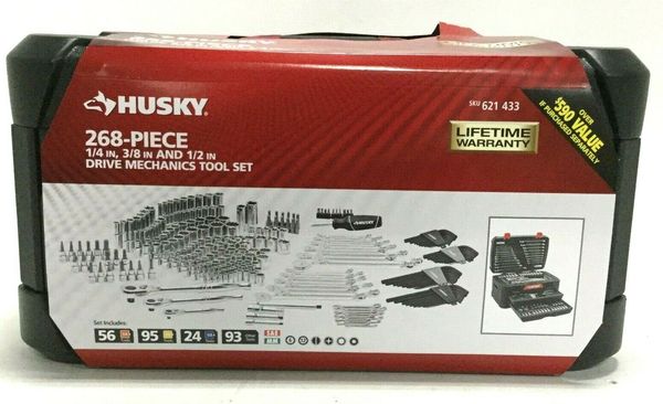 Husky 268 шт. 1/4 "3/8" и 1/2 "Механика привода Набор инструментов Прочная коробка для хране
Husky 268 шт. 1/4 "3/8" и 1/2 "Механика привода Набор инструментов Прочная коробка для хране