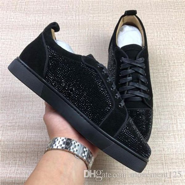 new luxury for men,women party,wedding designer sneakers low strass suede casual flats red bottom walking shoes wholesale, Black
new luxury for men,women party,wedding designer sneakers low strass suede casual flats red bottom walking shoes wholesale, Black