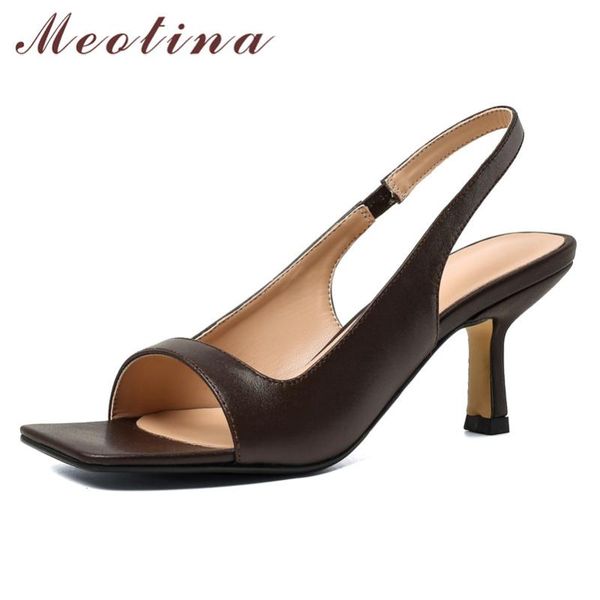 meotina genuine leather high heel sandals women shoes square toe thin heels shallow footwear lady summer sandals white size 40, Black
meotina genuine leather high heel sandals women shoes square toe thin heels shallow footwear lady summer sandals white size 40, Black
