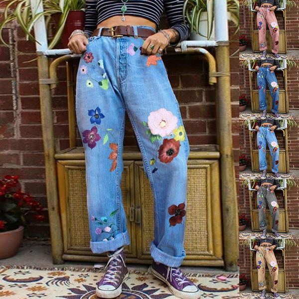 loozykit fashion women loose straight jean pant mid waist printed casual boyfriend style wide leg denim jean full pants oversize, Blue
loozykit fashion women loose straight jean pant mid waist printed casual boyfriend style wide leg denim jean full pants oversize, Blue