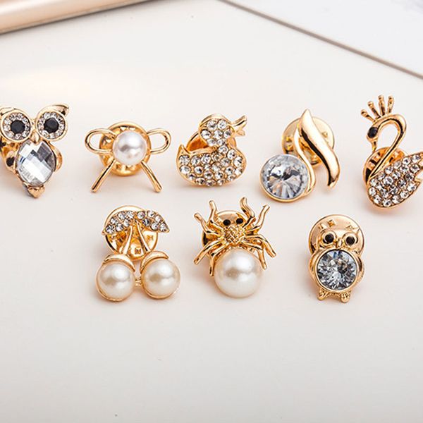 new pearl diamond owl cherry spider swan note duck bowknot pins bag clothes decorations brooches jewelry, Gray
new pearl diamond owl cherry spider swan note duck bowknot pins bag clothes decorations brooches jewelry, Gray