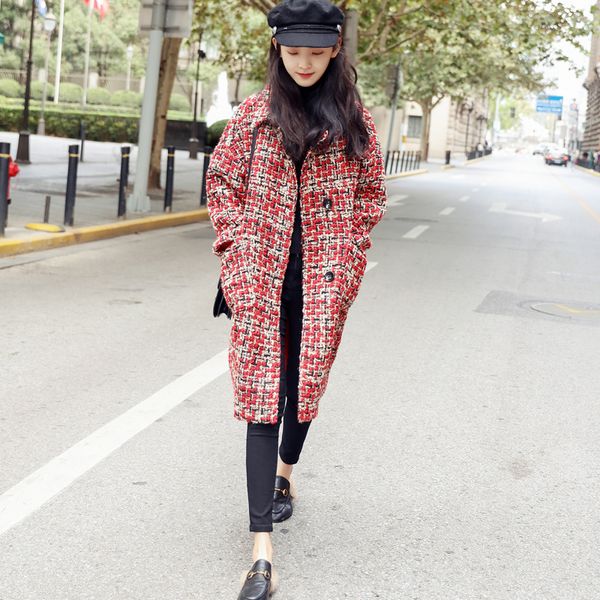 autumn winter full sleeve thick warm fashion plaid coats women loose woolen coat plus size, Black
autumn winter full sleeve thick warm fashion plaid coats women loose woolen coat plus size, Black