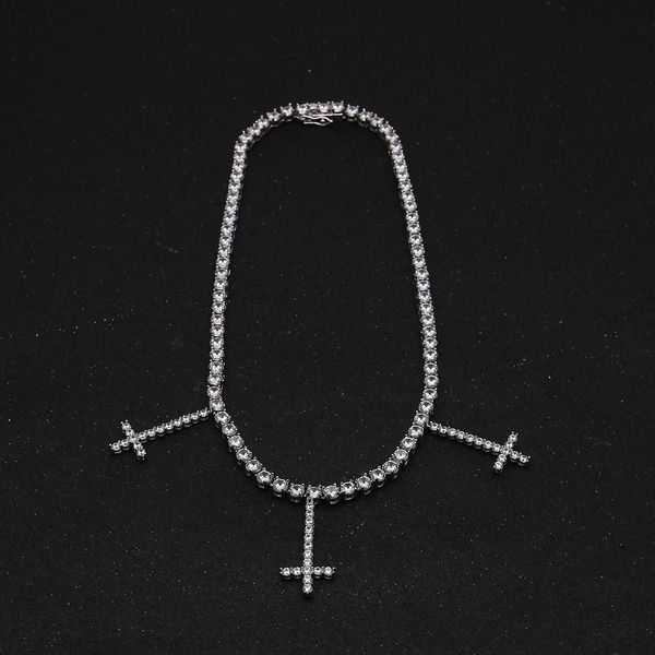 wholesale-new zircon a row of necklaces splicing cross copper pendant zircon hip hop necklace, Silver
wholesale-new zircon a row of necklaces splicing cross copper pendant zircon hip hop necklace, Silver