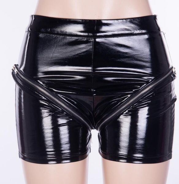 women's summer zipper style hollow out shiny pu leather shorts female club party dancing patent leather shorts tb537, White;black
women's summer zipper style hollow out shiny pu leather shorts female club party dancing patent leather shorts tb537, White;black