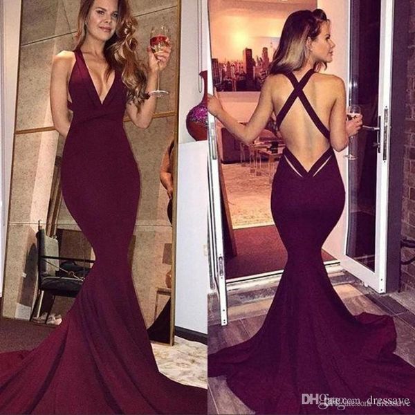 burgundy mermaid evening dresses backless sleeveless sweep train ruched long formal occasion wear red carpet dress party gowns plus size, Black;red
burgundy mermaid evening dresses backless sleeveless sweep train ruched long formal occasion wear red carpet dress party gowns plus size, Black;red