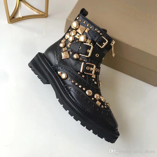 fashion luxury designer boots women genuine leather zipper ankle boots new brand designer women spikes martin boots metal winter shoes, Black
fashion luxury designer boots women genuine leather zipper ankle boots new brand designer women spikes martin boots metal winter shoes, Black