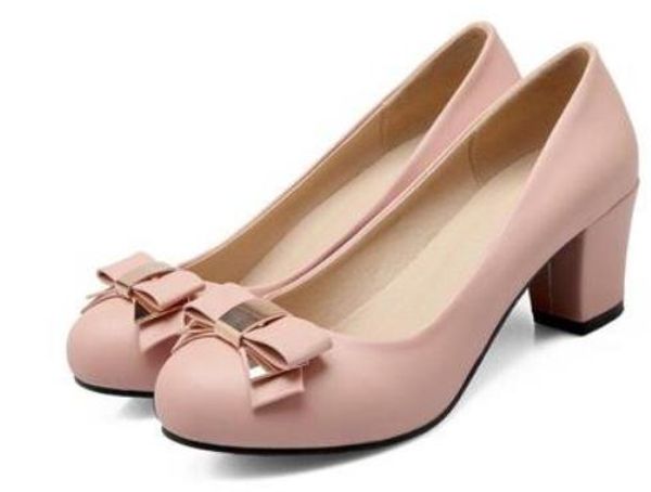 2019 women's shoes in spring and autumn with new style high heel coarse heel round head bowknot @241, Black
2019 women's shoes in spring and autumn with new style high heel coarse heel round head bowknot @241, Black