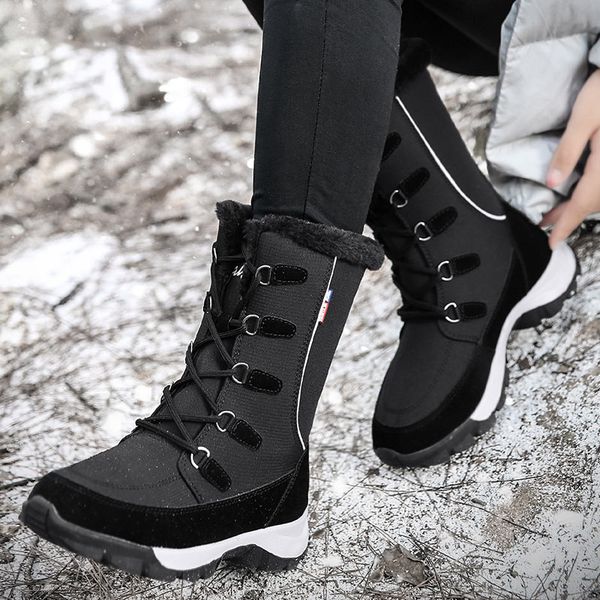 women boots shoes women 2020 solid lace up snow boots platform women shoes warm short plush waterproof winter women's boots, Black
women boots shoes women 2020 solid lace up snow boots platform women shoes warm short plush waterproof winter women's boots, Black