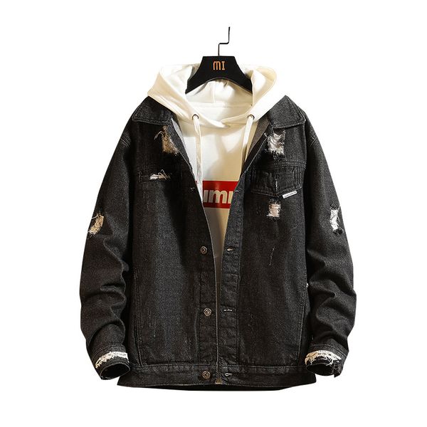 spring black grey jeans jacket 2020 men slim streetwear denim jacket hip hop bomber homme hole retro cowboy coat size 3xl, Black;brown
spring black grey jeans jacket 2020 men slim streetwear denim jacket hip hop bomber homme hole retro cowboy coat size 3xl, Black;brown