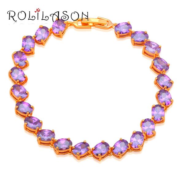 rolilason elegant gift for ladies jewelry purple crystal zircon golden charm bracelets fashion jewelry tb847, Golden;silver
rolilason elegant gift for ladies jewelry purple crystal zircon golden charm bracelets fashion jewelry tb847, Golden;silver