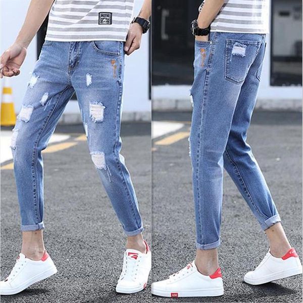 spring summer 2020 new washing hip hop ripped hole street jeans men's slim korean harem men's pants feet students beggar pants, Blue
spring summer 2020 new washing hip hop ripped hole street jeans men's slim korean harem men's pants feet students beggar pants, Blue