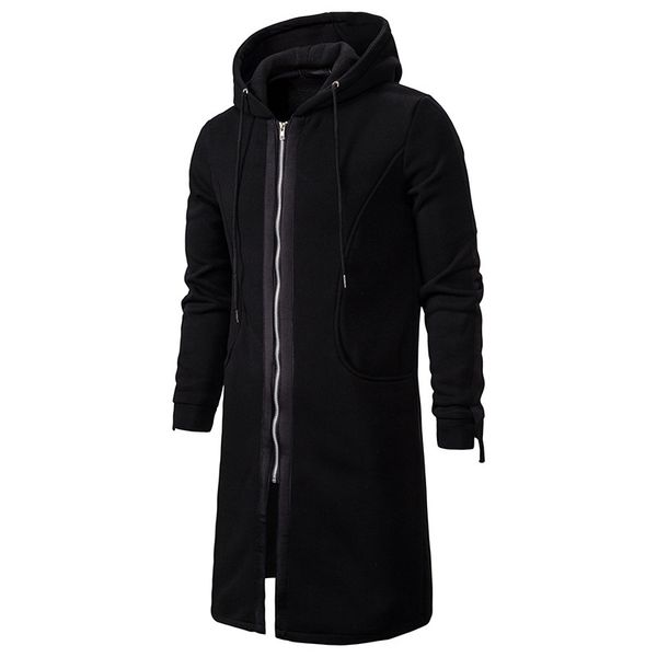 men new slim fit hooded cardigan trench coat black autumn winter zipper long style jackets casual solid overcoat outerwear coats, Black;brown
men new slim fit hooded cardigan trench coat black autumn winter zipper long style jackets casual solid overcoat outerwear coats, Black;brown