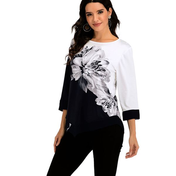 spring autumn women t shirts casual o-neck floral print blouses plus size 5xl pullovers tees, White
spring autumn women t shirts casual o-neck floral print blouses plus size 5xl pullovers tees, White