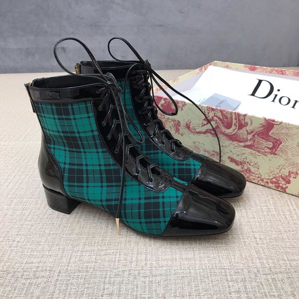 plaid mid boots square toe lace-up knight boots british style thick heel women's luxury casual boots shoes lace-up high-shoes wild wome, Black 
plaid mid boots square toe lace-up knight boots british style thick heel women's luxury casual boots shoes lace-up high-shoes wild wome, Black