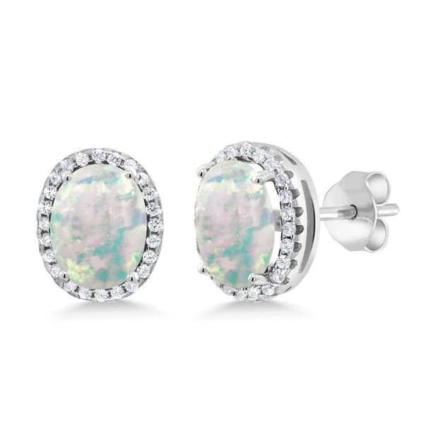 1.68 ct oval cabochon white simulated opal 925 sterling silver halo earrings, Golden;silver
1.68 ct oval cabochon white simulated opal 925 sterling silver halo earrings, Golden;silver